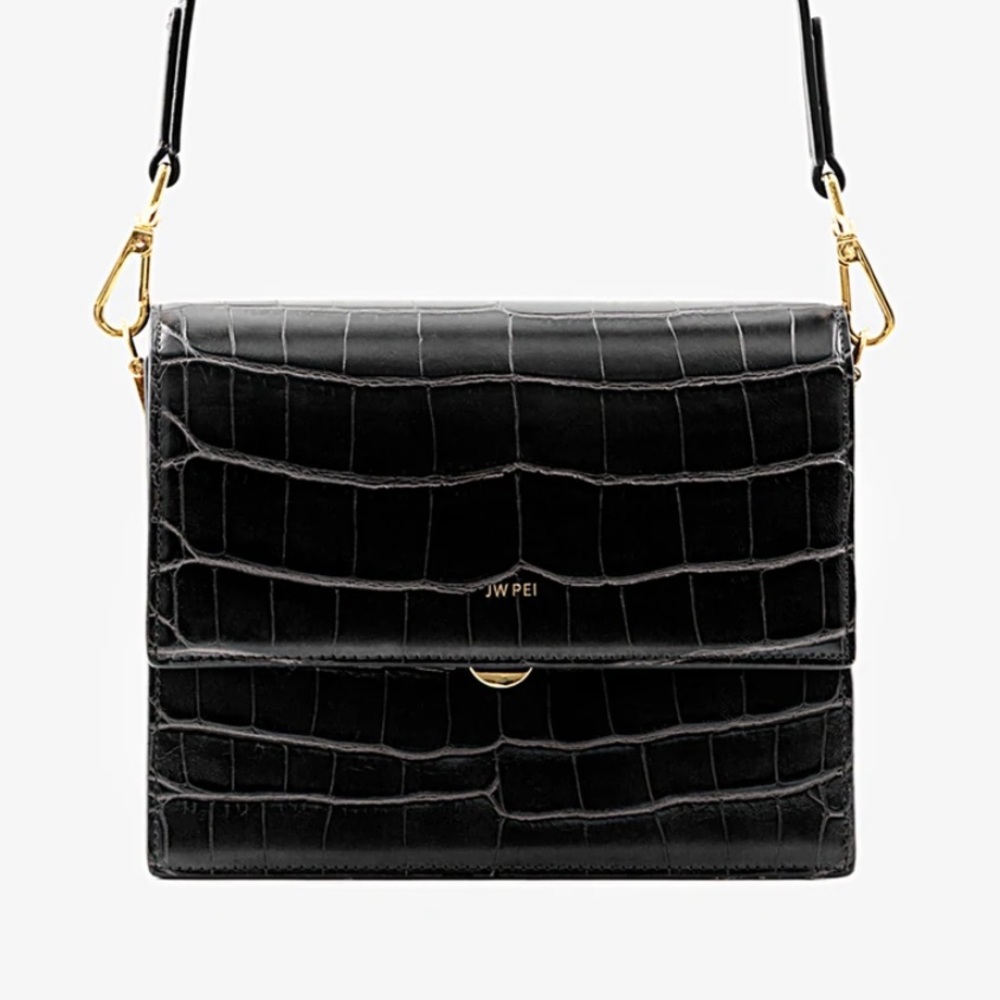 Lightly worn JW Pei Croc Black Crossbody